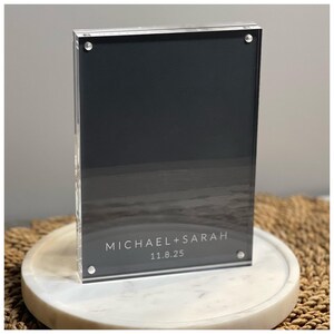 We Adding Date Frame Wedding Date Frame: Personalized Double-sided Acrylic Photo Keepsake - Etsy