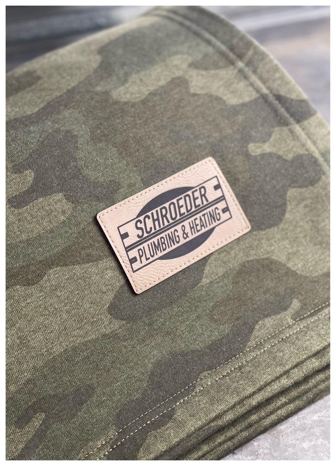 Your Logo or Artwork Extra Large Stadium Blanket With Leatherette Patch, Unique Gift for Small