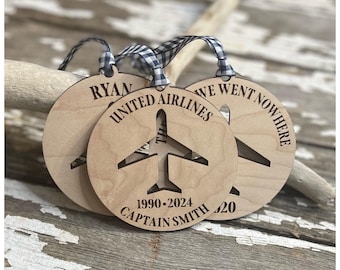Airplane Ornament: Personalized Travel Christmas Keepsake for Pilots, Crew, First Flights & Retirement