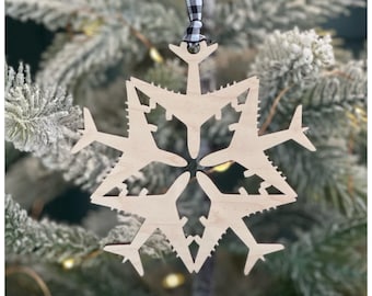 747 Airplane Snowflake Ornament: Custom Aviation Christmas Keepsake