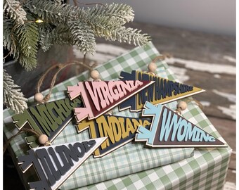 Personalized Pennant Ornament: Custom School or Team Christmas Keepsake Gift for High School, College & Graduation Pride