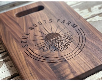 Your Logo or Artwork Custom Cutting Board, Personalized Engraved Butcher Block, Unique Gift for Employees, Small Business, Company Branding