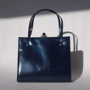 Vintage Ronay 50er/60er Jahre Blau Leder Handtasche - Sehr guter Zustand