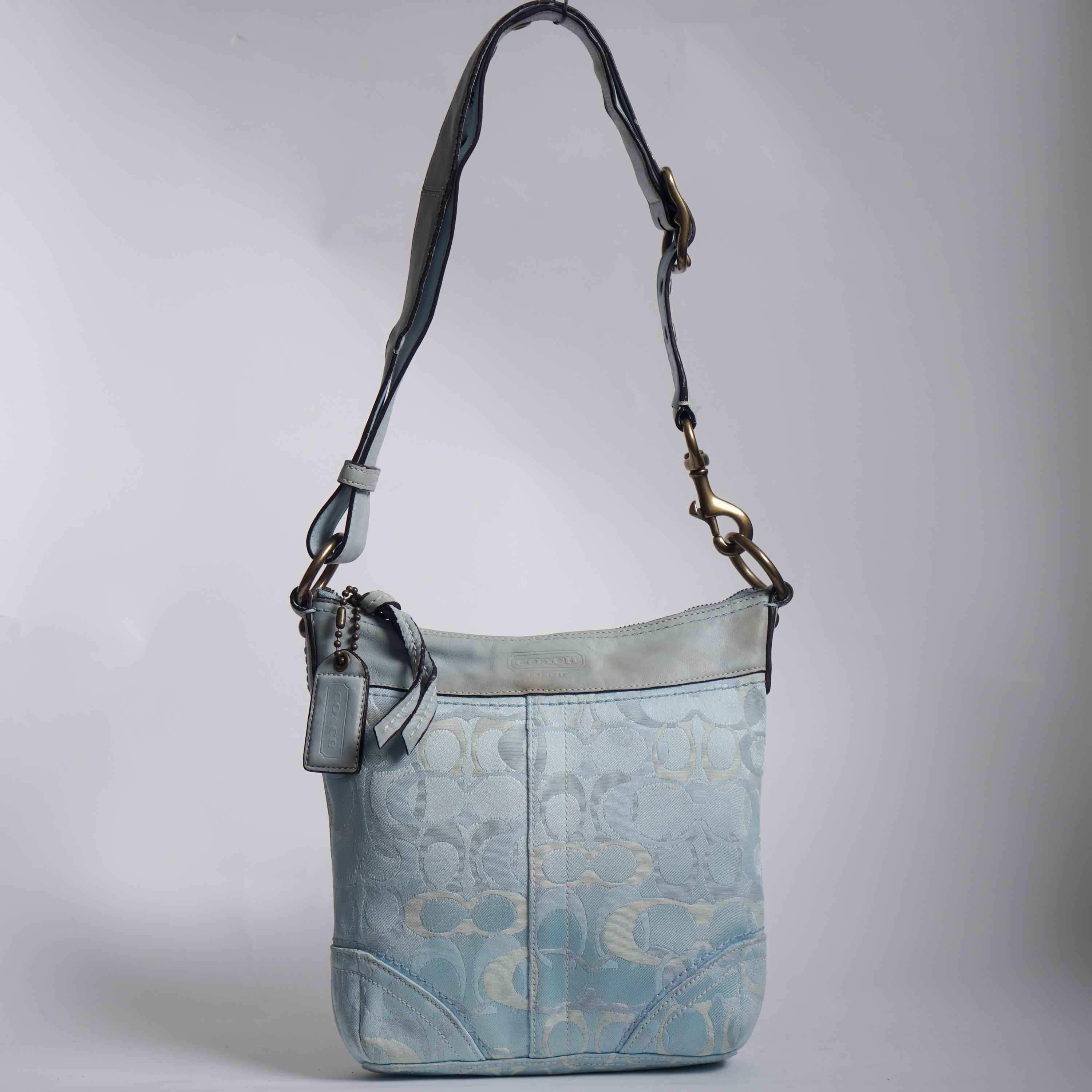 Vintage Coach Blue Leather Bag - Etsy