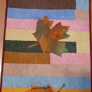 Fall Leaves Quilted Table Topper Autumn Splendor Table Quilt Farmhouse style Quiltsy Handmade Texas Friends Team Free Shipping