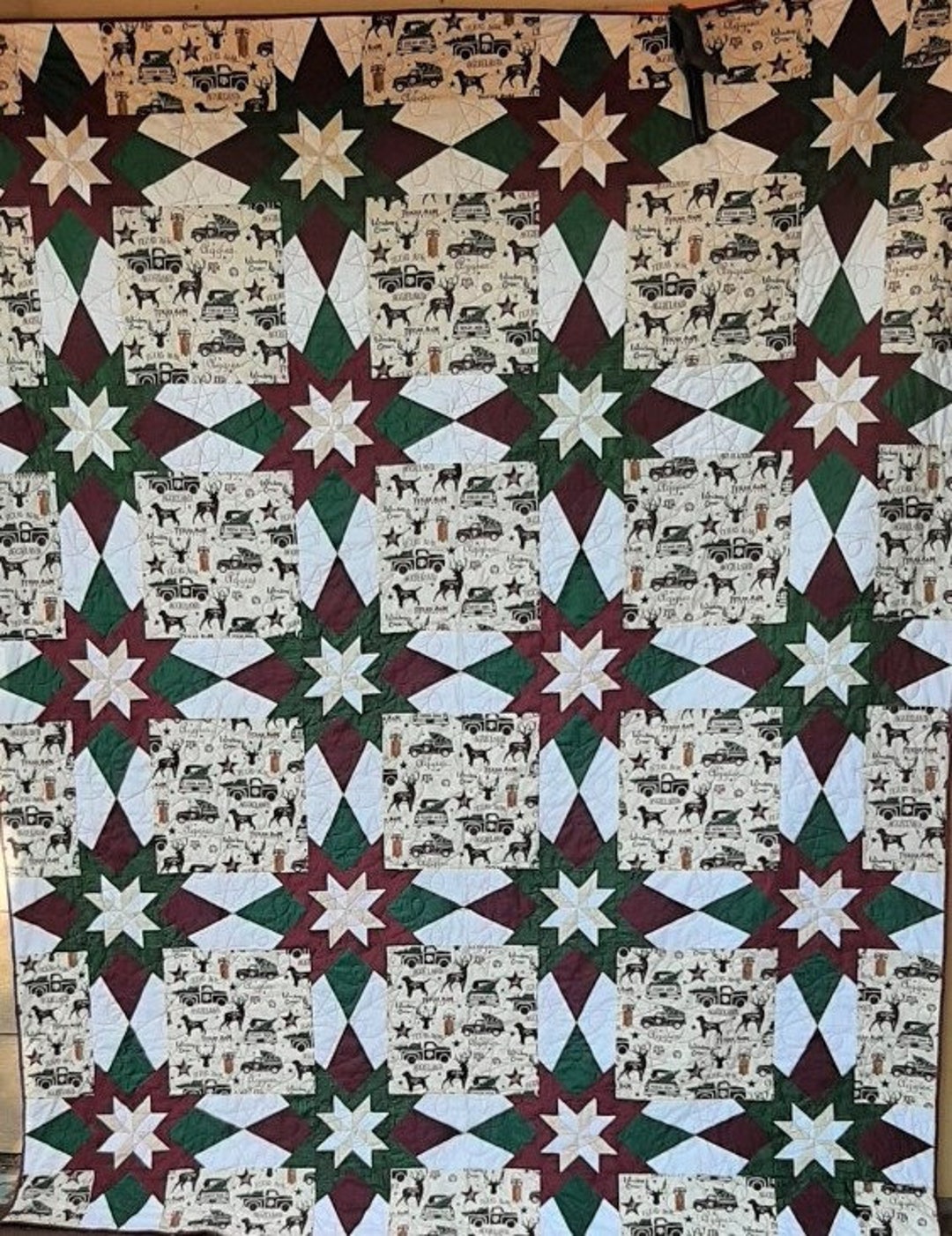 Texas A&M Christmas Quilt, Twin Size Quilt, Aggie Lover's Oversized Lap