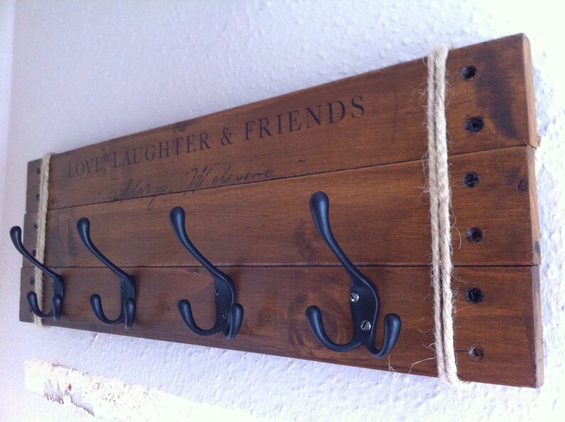 Personalised Wooden Coat Hook Rail Handmade To Order Etsy