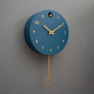 Cuckoo Clock - Fresco with Brass painted accessories - Handmade - Modern Design (GSY01FRPBR)