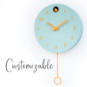 Relógio Cuco Circular Moderno Feito à Mão – Design Personalizável