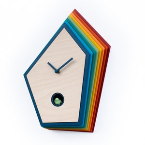 Unique Modern Cuckoo Clock Multi Colored Handmade Modern Design GSKYM01 CC1