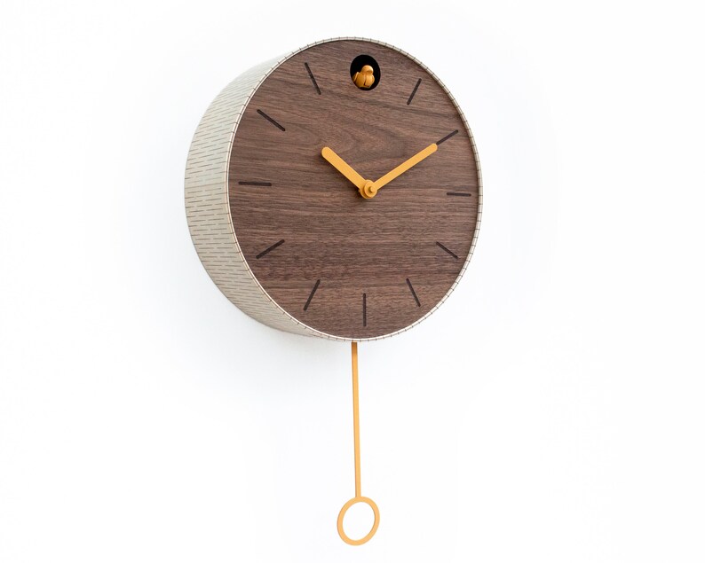 Cuckoo Clock Walnut Wood Handmade Modern Design GSKPY01 image 2