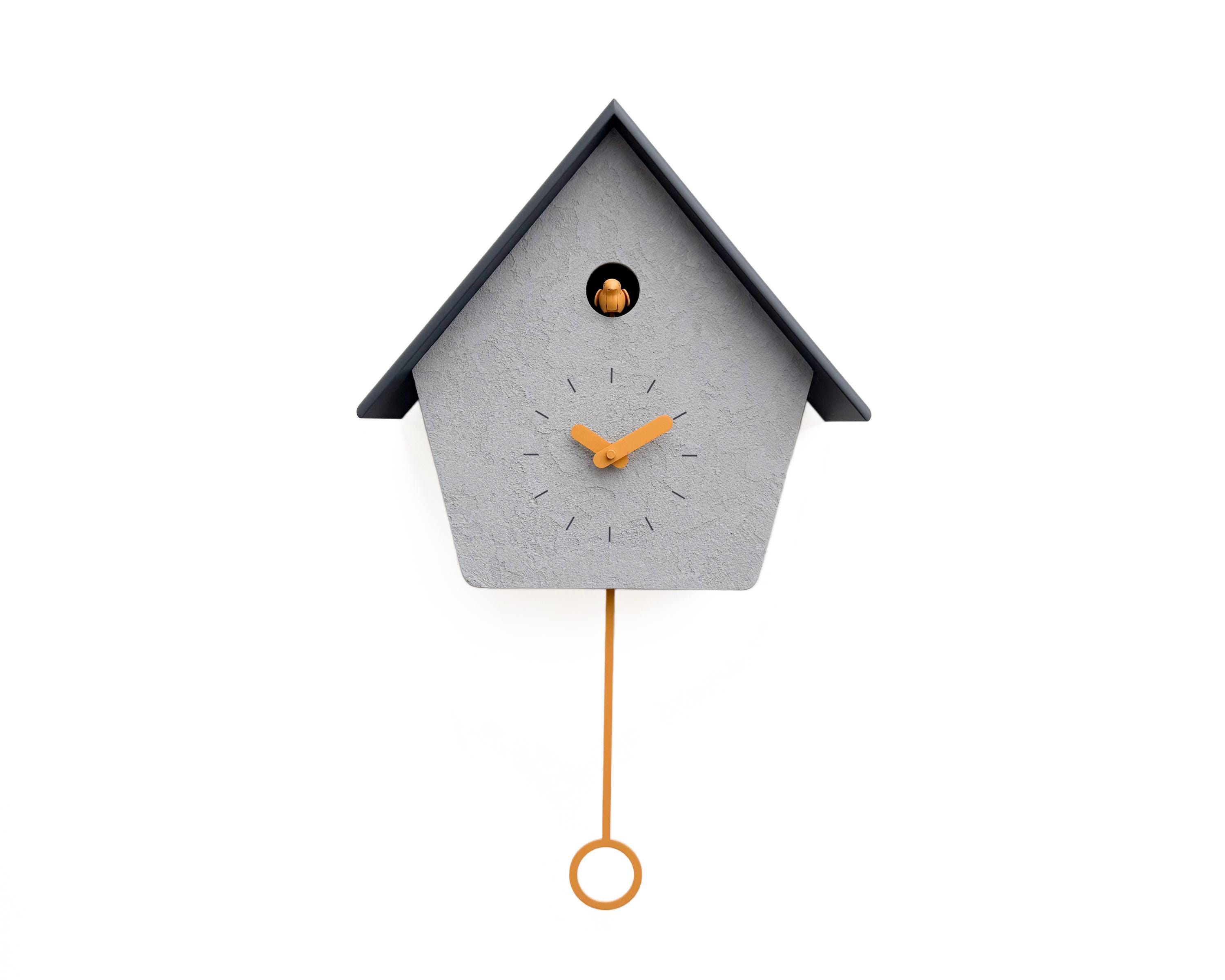 Cuckoo Clock - Concrete Coated With Amber Accessories & Anthracite Roof