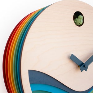 Unique Modern Cuckoo Clock Multi Colored Handmade Modern Design GSKY02 image 6