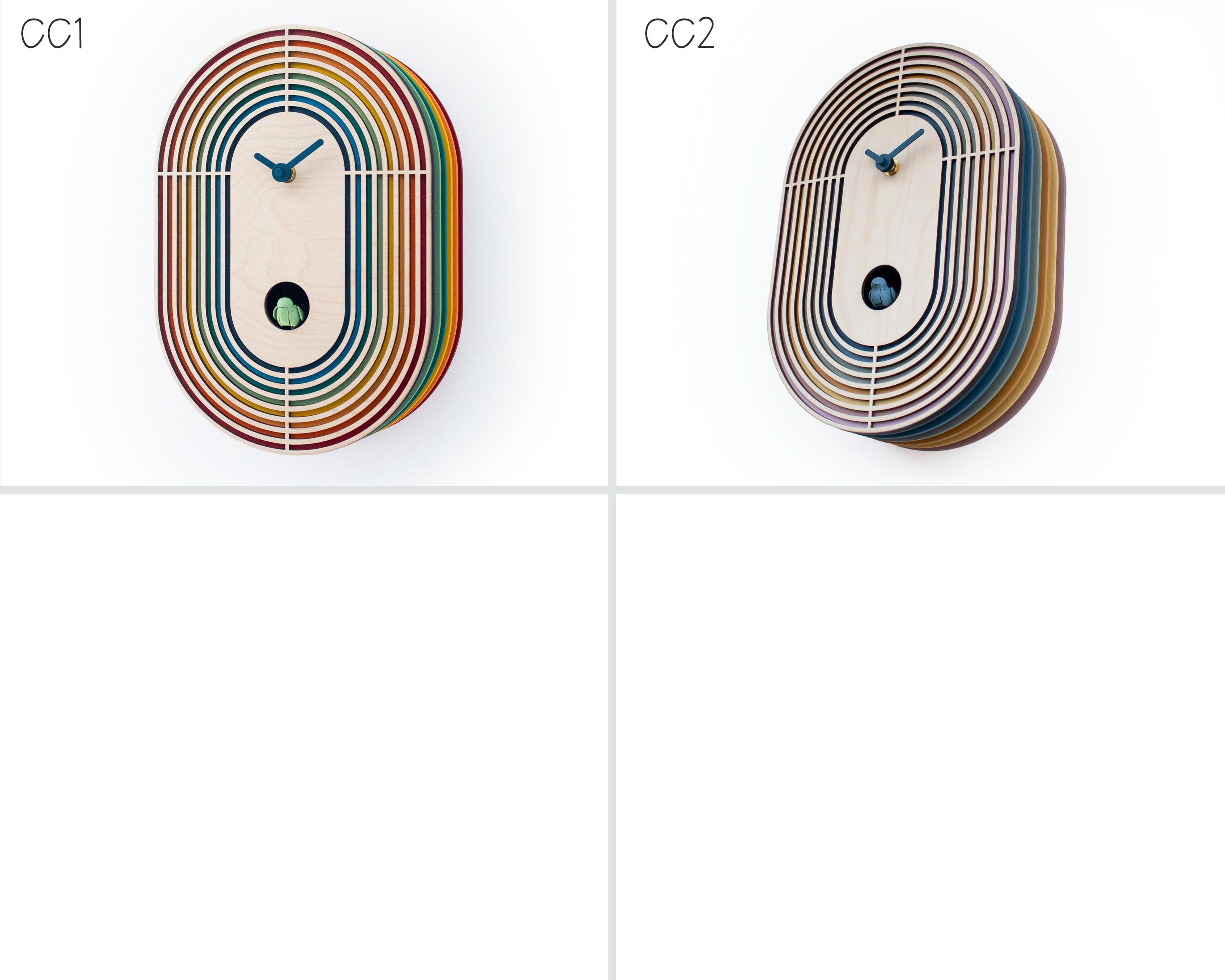 Modern Colorful Wall Clock – Wooden Minimal Desk Clock, Scandinavian ...