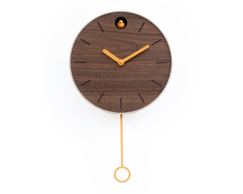 Cuckoo Clock Walnut Wood Handmade Modern Design GSKPY01 image 4