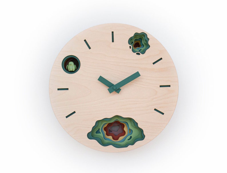Unique Modern Cuckoo Clock Multi Colored Handmade Modern Design GSKY01CC3 image 2
