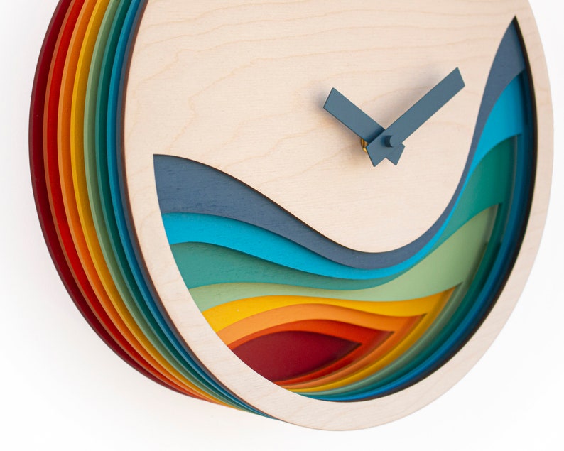 Unique Modern Cuckoo Clock Multi Colored Handmade Modern Design GSKY02 image 5