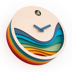 Unique Modern Cuckoo Clock Multi Colored Handmade Modern Design GSKY02 image 4