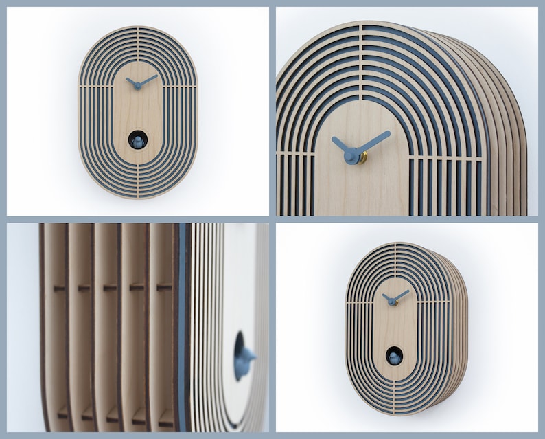 Unique Modern Cuckoo Clock Multi Colored Handmade Modern Design GSREL02 Maxi image 8