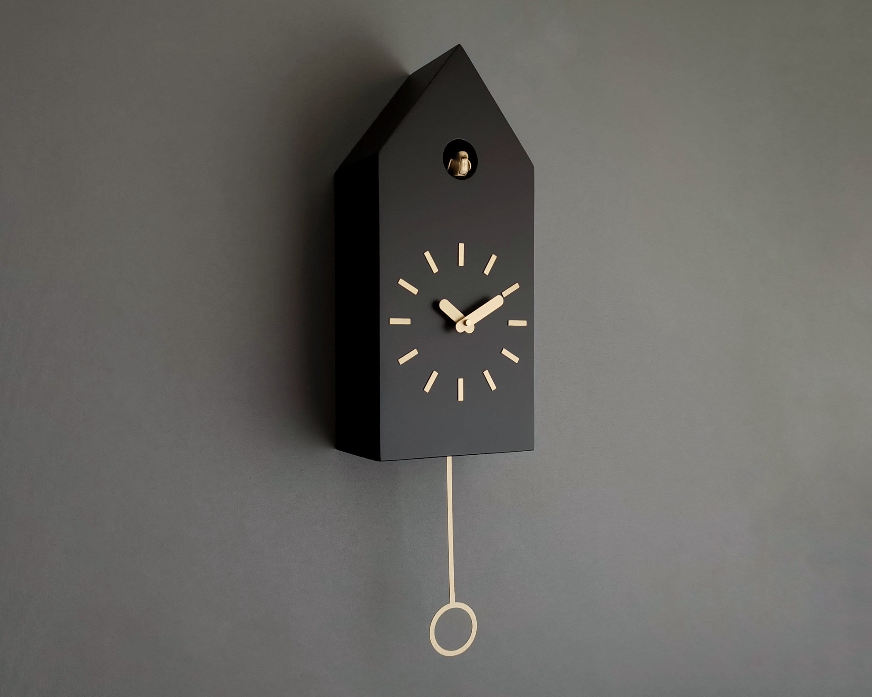Horloge Coucou | Gsd06Spc - Noir avec Accessoires en Laiton Design Moderne Home Decor