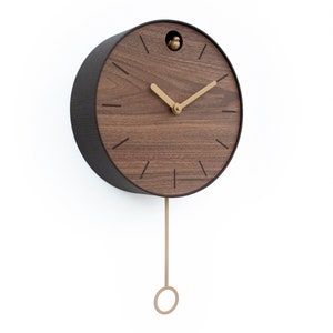 Cuckoo Clock Walnut Wood Handmade Modern Design GSKPY01 image 1