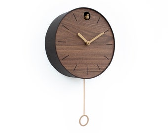 Cuckoo Clock - Walnut Wood - Handmade - Modern Design (GSKPY01)