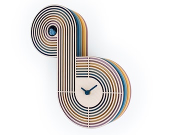 Statement Cuckoo Clock, Abstract Wooden Wall Decor, Modern Home Accent