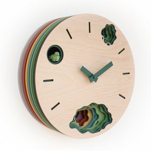 Unique Modern Cuckoo Clock Multi Colored Handmade Modern Design GSKY01CC3 image 1