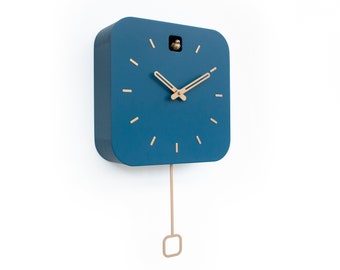 Cuckoo Clock - Fresco with Brass painted accessories - Handmade - Modern Design (GSK01FRPBC)