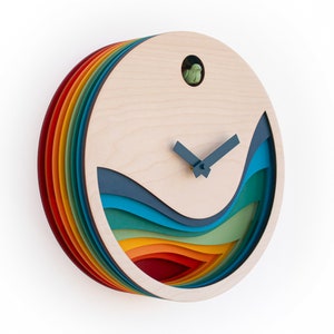 Unique Modern Cuckoo Clock Multi Colored Handmade Modern Design GSKY02 image 3