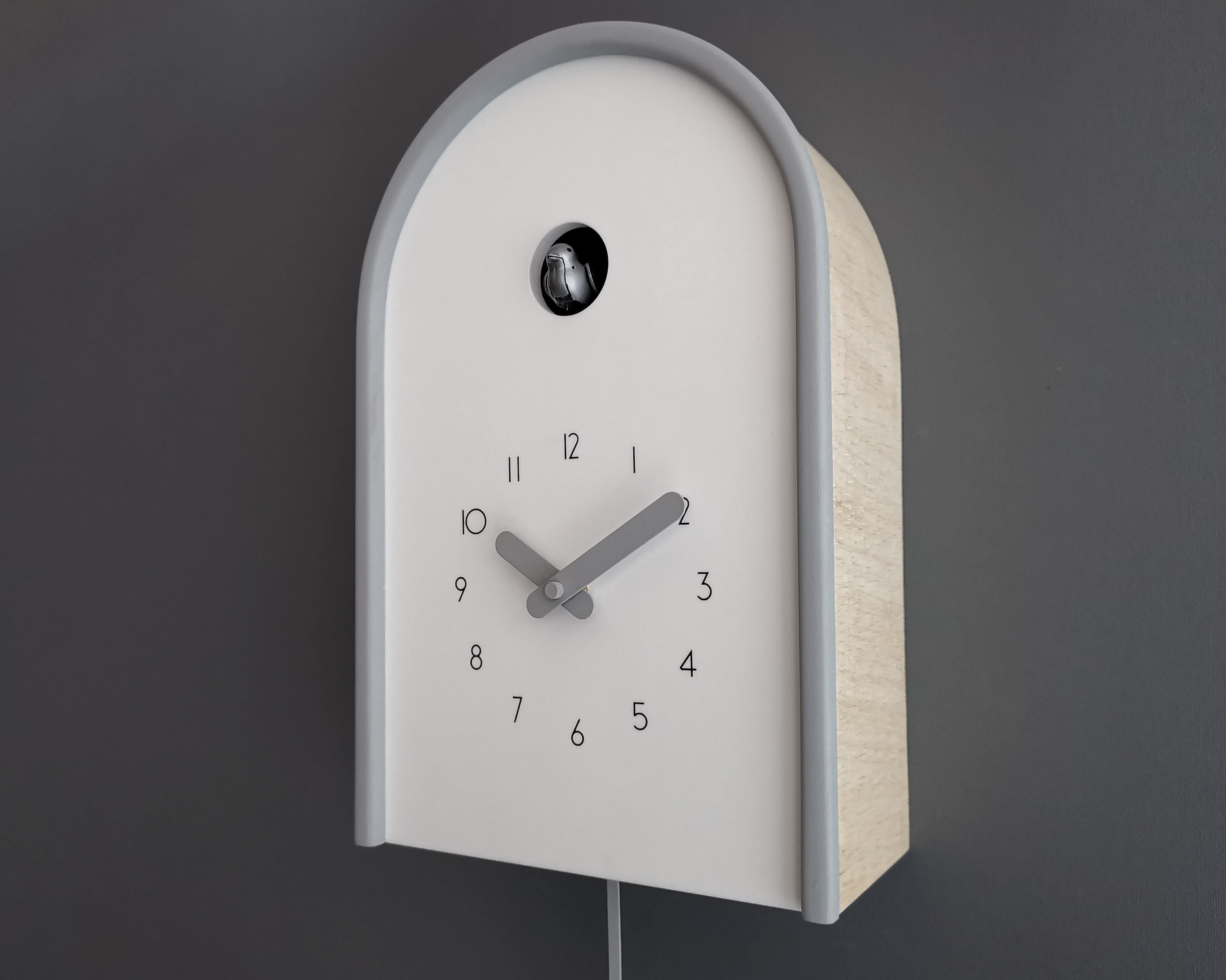 Modern Cuckoo Clock GSU01BYGC White and Light Gray with Etsy