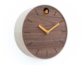 Cuckoo Clock - Walnut Wood - Handmade - Modern Design (GSKPY01)