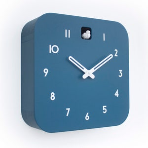 Cuckoo Clock - Fresco with White accessories - Handmade - Modern Design (GSK01FRBYR)