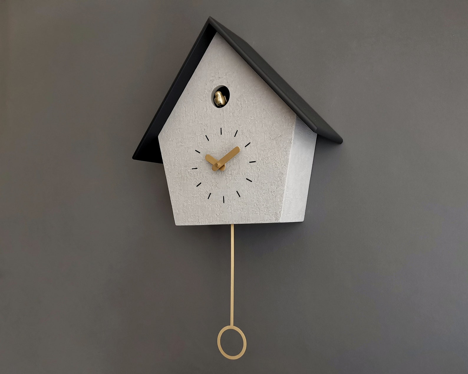 Modern Cuckoo Clock GSC01BPC Concrete coated with Brass Etsy