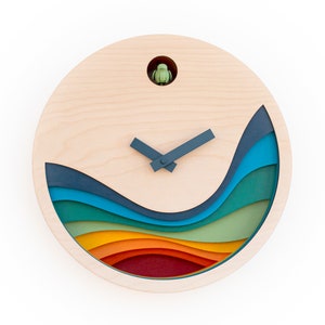 Unique Modern Cuckoo Clock Multi Colored Handmade Modern Design GSKY02 image 2