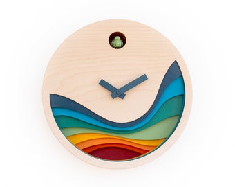 Unique Modern Cuckoo Clock - Multi Colored - Handmade - Modern Design (GSKY02)