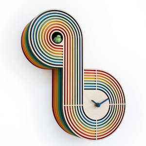 Unique Modern Cuckoo Clock - Multi Colored - Handmade - Modern Design (GSRS01)