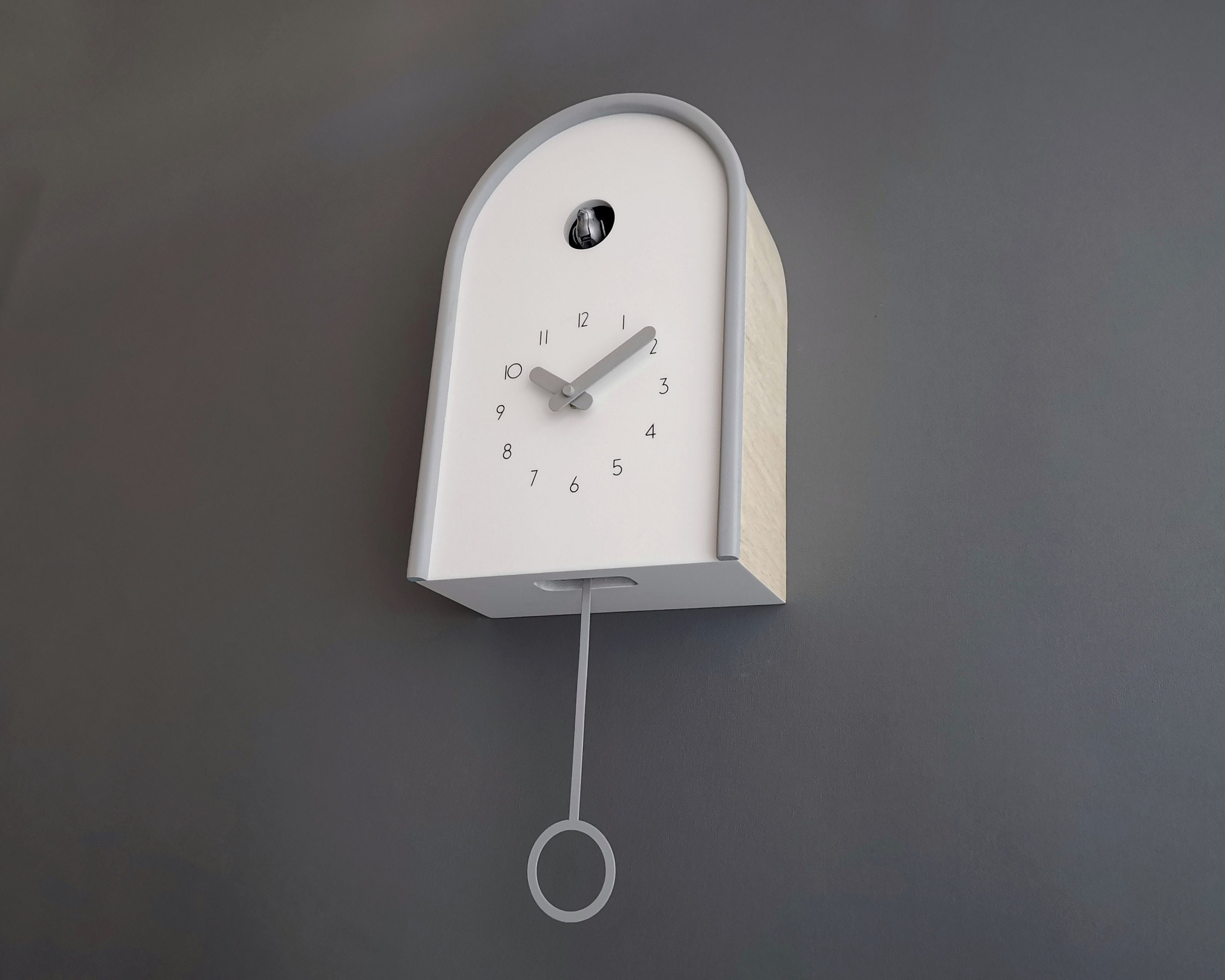 Modern Cuckoo Clock GSU01BYGC White and Light Gray with Etsy