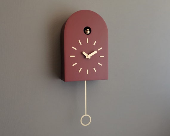 Cuckoo Clock GSU03BRDPC Claret Red with Brass accessories | Etsy