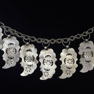 GREETINGS from the BALKAN *** rare old necklace, head adornment, leaf shaped dangles, hook, ethnic jewelry, Ottoman, Bosnia, Eastern Europe
