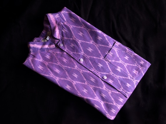 BALI IKAT *** Vintage pink & purple ikat, batik, … - image 2