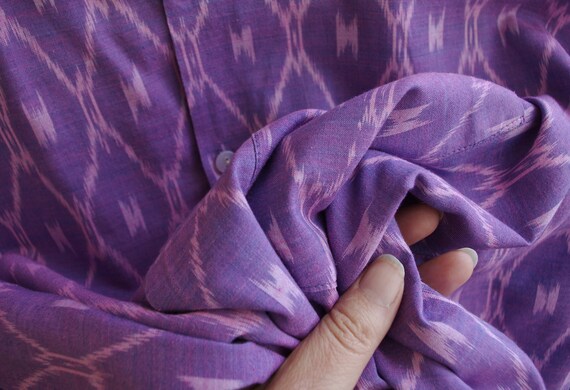 BALI IKAT *** Vintage pink & purple ikat, batik, … - image 5