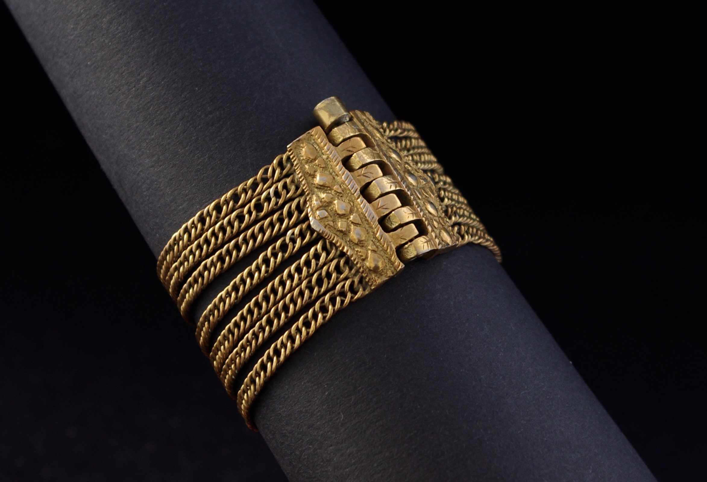 Bracelet Monogram canvas bracelet, metal gilt details,…