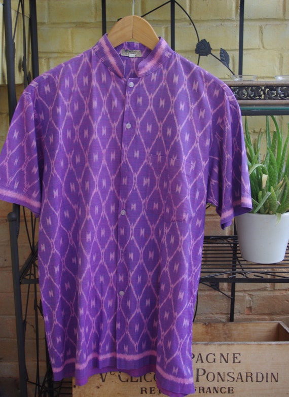 BALI IKAT *** Vintage pink & purple ikat, batik, … - image 6