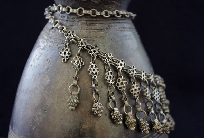 Syria Turkey GRACEFUL /& DELICATE Ottoman-style Vintage ethnic Bedouin choker necklace Boho Middle East patina Armenian tribal jewelry