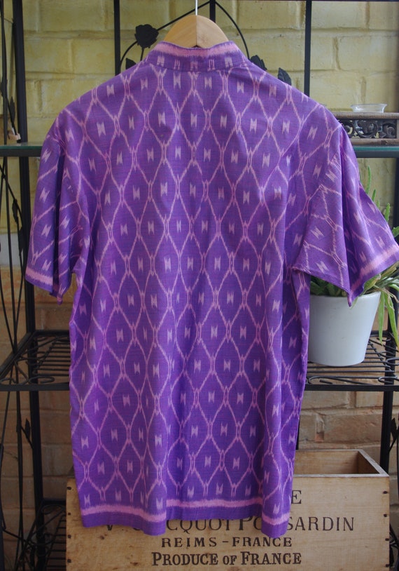BALI IKAT *** Vintage pink & purple ikat, batik, … - image 8