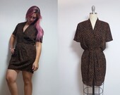 Vintage mini leopard dress 90s 1990s