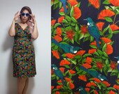 Vintage bird pattern dress