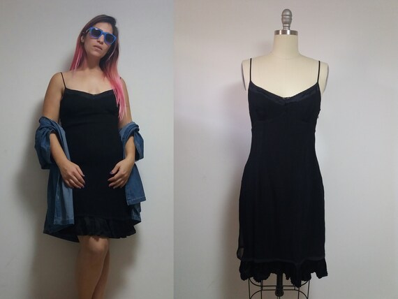 Vintage little black slip dress