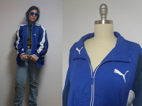 blue puma windbreaker